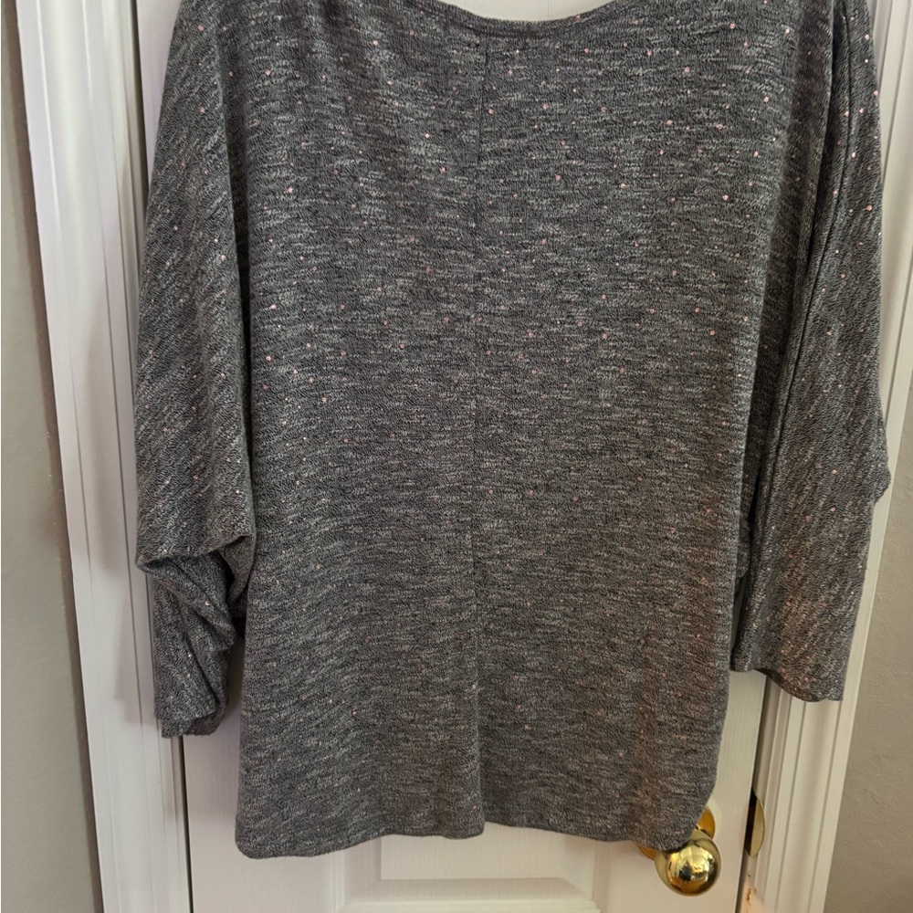 Gray Speckled Knit Top